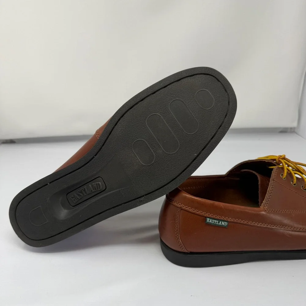 Eastland Falmouth Camp Moc Shoes 10 Brown Leather Oxford Memory Foam Boat Shoes